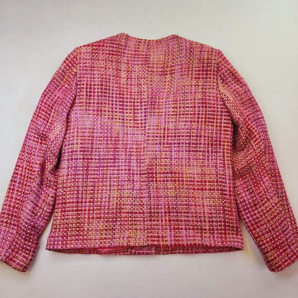 BFA Classics Blazer Jacket Women 8 Pink Easter Sping Vintage Granny Woven - Picture 8 of 9